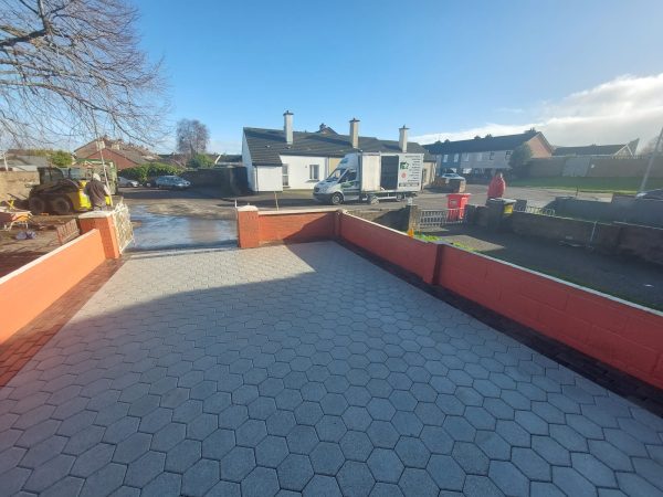 Hexagon paving from Roadstone on driveway in Bandon