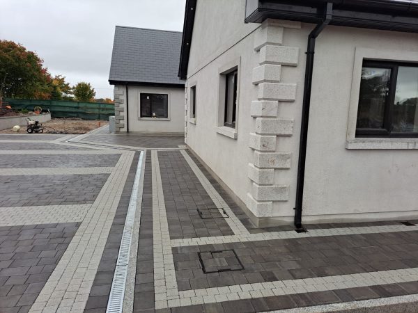 Newly laid driveway with block paving Carrigaline