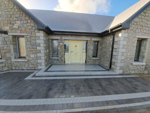 Newly laid driveway with block paving Mitchelstown