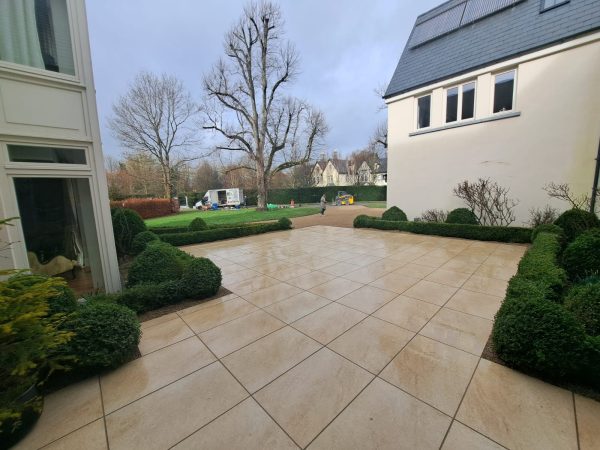 Our patio team installing a patio in Bantry