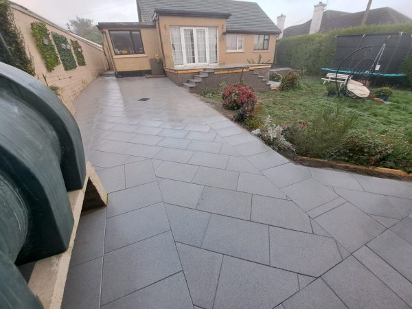 Our patio team installing a patio in Knockanore