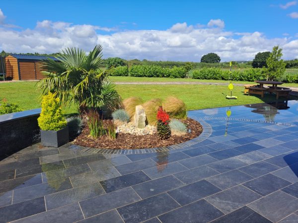 Porcelain tiled patio installation in Kinsale