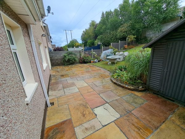 Sandstone patio installation in Bandon